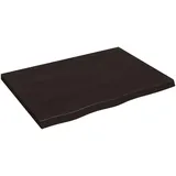 vidaXL Waschtischplatte Dunkelbraun 80x60x(2-4)cm Massivholz Behandelt