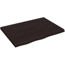 vidaXL Waschtischplatte Dunkelbraun 80x60x(2-4)cm Massivholz Behandelt