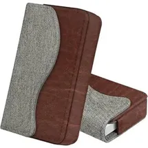 Fintie Visitenkartenetui Premium Kunstleder Handgefertigte Scheckkartenhülle Kreditkartenetui mit Magnetverschluss für Damen Herren, Grau (Stoff)