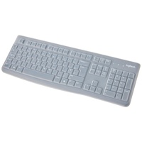 Logitech K120 Tastatur für Bildung mit Silikonabdeckung, kabelgebundene Tastatur für Windows, USB-Plug-and-Play, volle Größe, auslaufsicher, Gebogene Leertaste, PC/Laptop, QWERTY UK-Layout - Schwarz