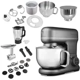 Medion Küchenmaschine "MD 18442, 8 Geschwindigkeitsstufen, Impulsfunktion, 5L Rührschüssel", grau (titan), B:39cm H:35,4cm T:23cm, Küchenmaschinen, Umfangreiches Zubehör-Set inkl. Eisschüssel für Speiseeiszubereitung, Küchenmaschine