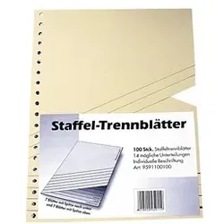Wekre Trennblätter Staffel blanko chamois, 100 Blatt