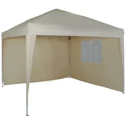 SVITA PAGO Gartenpavillon Partyzelt Pavillon faltbar Pop-Up Gartenzelt mit Fenster Beige
