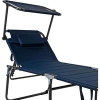 Mojawo XXL Gartenliege Dunkelblau mit Dach