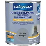 swingcolor 2in1 Fußbodenfarbe / Flüssig Kunststoff 2in1 RAL 7001  (Silbergrau, 750 ml, Seidenmatt)