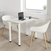 AKKE Beton Esstisch mit weiße beine LxBxH: 80x50x74 cm
