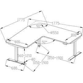 Mendler Eckschreibtisch D40 Kirsch-Dekor