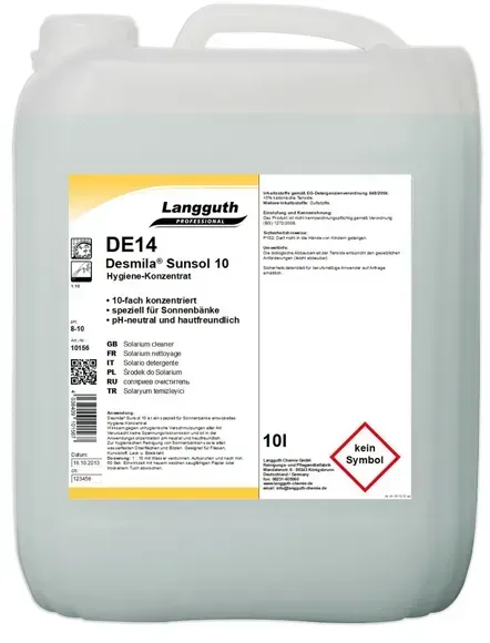Langguth DE14 Desmila Sunsol 10 L Solarium-Desinfektionsreiniger