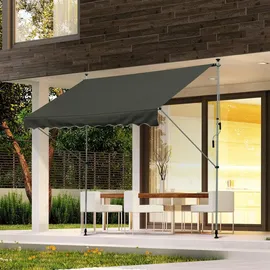 Outsunny Klemmmarkise 300 x 150 cm grau