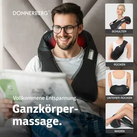 Donnerberg Premium Nackenmassagegerät + Bambus Reisekissen - Black