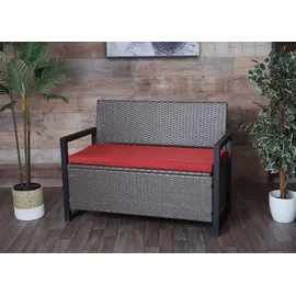 Mendler HWC-F39 2er Sitzbank 120 x 60 x 45 cm Grau