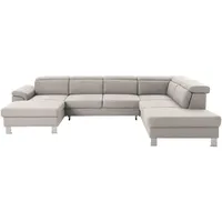 Xora Wohnlandschaft, Ecru, Textil, 5-Sitzer, U-Form, 320x226 cm, Stoffauswahl, seitenverkehrt erhältlich, Hocker Rücken echt, Wohnzimmer, Sofas & Couches, Wohnlandschaften, Wohnlandschaften in U-Form