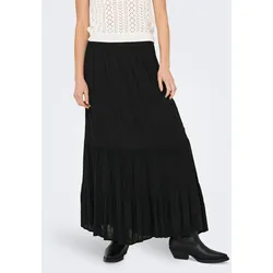 Maxirock ONLY "ONLCHIARA BRODERIE LONG SKIRT PTM", Damen, Gr. S (36), schwarz, Obermaterial: 100% Viskose, unifarben, modisch, regular fit bodenlang, Röcke