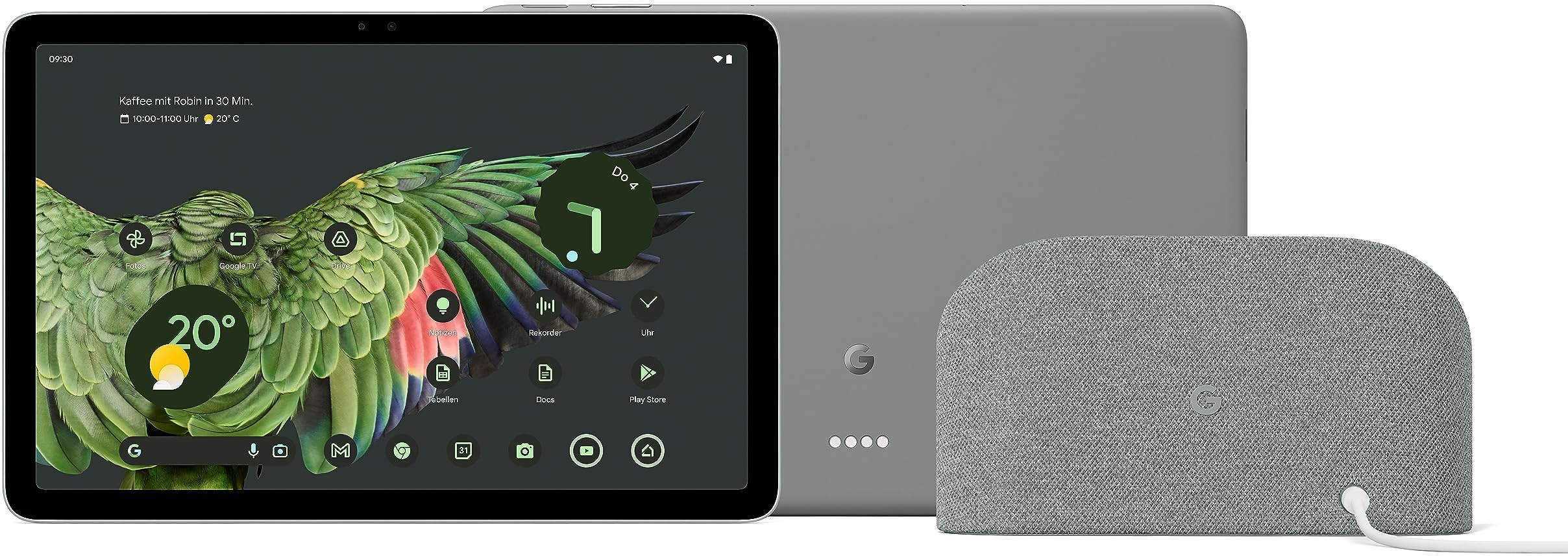 Google Pixel Tablet mit Ladedock mit Lautsprecher (11 Zoll-Display, 128 GB Speicher, Android, 8 GB RAM) – Hazel