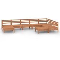 vidaXL 9-tlg Garten-Lounge-Set Massivholz Kiefer Honigbraun