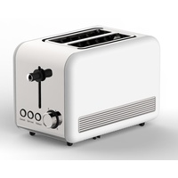 COFI 1453 Toaster Retro 2-ScheibenToaster Toastautomat 850 Watt silberfarben|weiß
