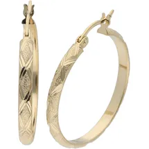 Lady Paar Creolen SMART JEWEL "Creolen diamantiert, Silber 925", gold (vergoldet), Ohrringe, Damen, Silber 925 (Sterlingsilber)