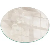 Tulup Funkenschutz Glasplatte 60 cm Rund Sicherheitsglas Weiß