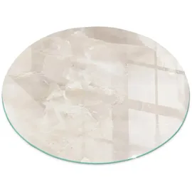 Tulup Funkenschutz Glasplatte 60 cm Rund Sicherheitsglas Weiß