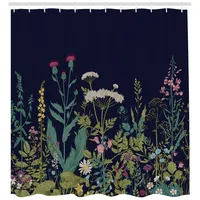 ABAKUHAUS Duschvorhang 175 x 180 cm nachtblau grün