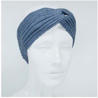 BEAZZ Stirnband Stirnband Ohrenwärmer Damen Winter 100% WOLLE Merino Feinstrick, warm und weich blau|grau