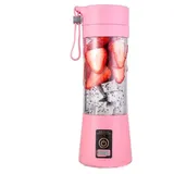 Elektrischer Fruchtmixer, Smoothie-maker, Usb-aufladbar, 400 Ml, Pink.---crezuo