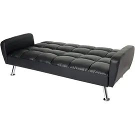 Mendler Schlafcouch Kunstleder 3-Sitzer Schwarz