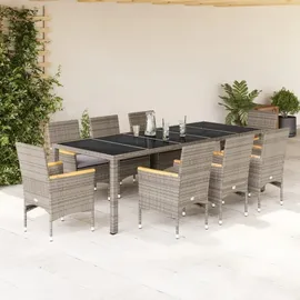 vidaXL Garten-Essgruppe 9-tlg. Grau