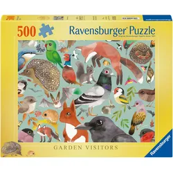 Puzzle RAVENSBURGER "Garden Visitors", bunt, Puzzles, KinderB:49cm H:36cm, Made in Germany, B:49cm H:36cm