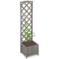 relaxdays Rankgitter Rankkasten mit Rankgitter grau, L grau 38 cm x 147 cm x 38 cm