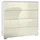 Vladon Pavos V3 76 x 76 x 35 cm Weiß matt / Creme Hochglanz / Gelb