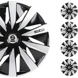 Sparco SPC1491BKSV Satz Radzierblenden Lazio 14-Zoll Schwarz/Silber
