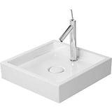 Duravit Starck 1 Aufsatz-Waschtisch 0387470027 47x47cm, geschliffen, mit Hahnloch, ohne Überlauf, Hahnlochbank, weiß