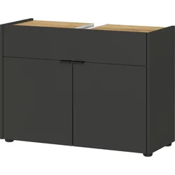 Kadima Design Stoßfester Unterschrank mit Siphonaussparung, 80x34x60, Easy-Clean, `Avis` Kollektion. Farbe: Anthrazit-Beige
