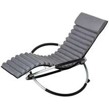 Outsunny Schaukelstuhl 2 In 1 Texteline 145 x 74 x 86 cm Schwarz