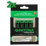 PATONA Premium USB-C 4x AA 3000 mAh 8 St.
