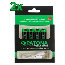 PATONA Premium USB-C 4x AA 3000 mAh 8 St.