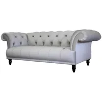 Xlmoebel Sofa Klassisches weißes Chesterfield-Design 3-Sitzer Sofa aus Leder mit, Hergestellt in Europa weiß