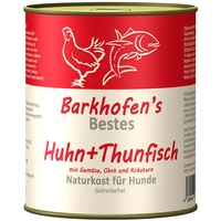 Barkhofen Tiernahrung Nassfutter für Ihren Hund 6X 800g – Hundefutter nass & getreidefrei mit Huhn + Thunfisch – Hunde Futter in Dosen ohne Getreide