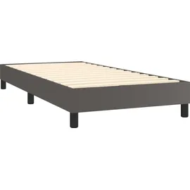 vidaXL Boxspringbett mit Matratze Grau 100x200 cm Kunstleder