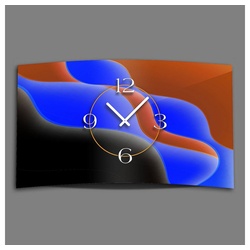 dixtime Wanduhr »Digital Designer Art abstrakt Designer Wanduhr« (Einzigartige 3D-Optik aus 4mm Alu-Dibond) blau