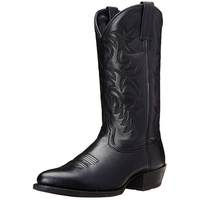 DUHGBNE Vintage-Westernstiefel für Herren, spitzer Zehenbereich, bestickte Cowboy-Schuhe, breite Waden Herren Schwarz Wasserdicht (Black, 41) - 41 EU