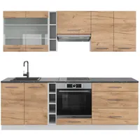 Vicco Küchenzeile Fame-Line 235 cm Eiche/Weiß
