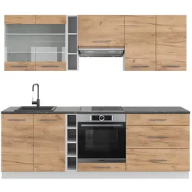 Vicco Küchenzeile Fame-Line 235 cm Eiche/Weiß