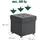 Relaxdays Hocker mit Stauraum Polyester 38 x 38 x 38 cm Dunkelgrau