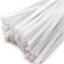 maDDma Pfeifenreiniger 20er Chenille-Draht 6mm, Länge 30cm, 28 Farben wählbar, Farbe:weiß