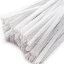 maDDma Pfeifenreiniger 20er Chenille-Draht 6mm, Länge 30cm, 28 Farben wählbar, Farbe:weiß