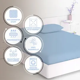 eve textile gmbh Spannbettlaken Baumwolle 100 x 200 cm blau