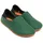 Gottstein Filzhausschuh Wool Slip-On aus 100% Schurwolle - für Damen & Herren - Rutschfeste Gummisohle Green/orange, 45 - 45 EU
