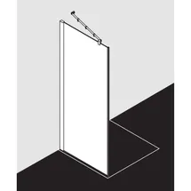 Kermi Pasa XP Seitenwand PXTWD090201UK 90x200cm, silber mattglanz, ESG Opaco, auf Duschwanne